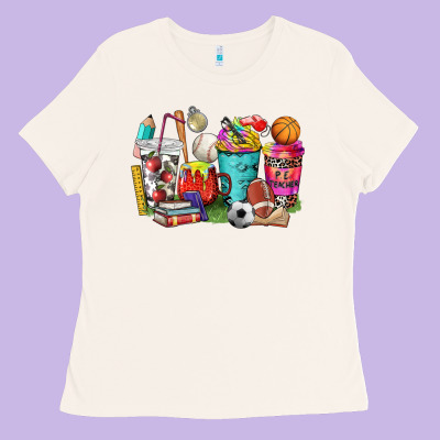 P.e. Teacher Coffee Cups Ladies Tee Designed By Nancycooperartshop