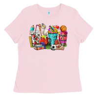 Bubblegum Pink p.e. teacher coffee cups Ladies Tee - NancyCooperArtShop