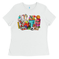 White p.e. teacher coffee cups Ladies Tee - NancyCooperArtShop