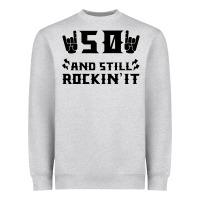 Heather Grey 50 Birthday Rock Heavyweight Sweatshirt - Bettercallsaul