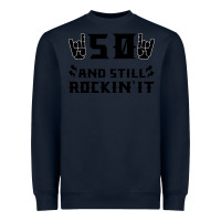 Navy 50 Birthday Rock Heavyweight Sweatshirt - Bettercallsaul