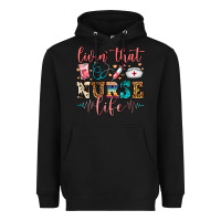 Black Livin' That Nurse Life Heavyweight Hoodie - FaDigitalArtStudio