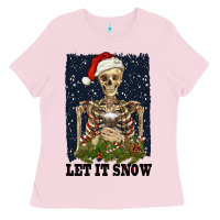 Bubblegum Pink let it snow Ladies Tee - RanaPortraitStore