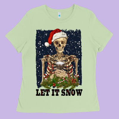 Let It Snow Ladies Tee Designed By Ranaportraitstore