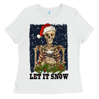 White let it snow Ladies Tee - RanaPortraitStore
