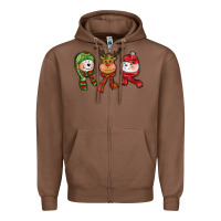 Chestnut christmas reindeer polar bear snowman Zipper Hoodie - CowGirlArtShop