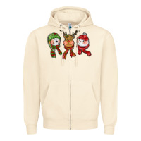 Sandshell christmas reindeer polar bear snowman Zipper Hoodie - CowGirlArtShop