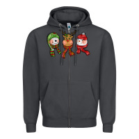 Smoke christmas reindeer polar bear snowman Zipper Hoodie - CowGirlArtShop