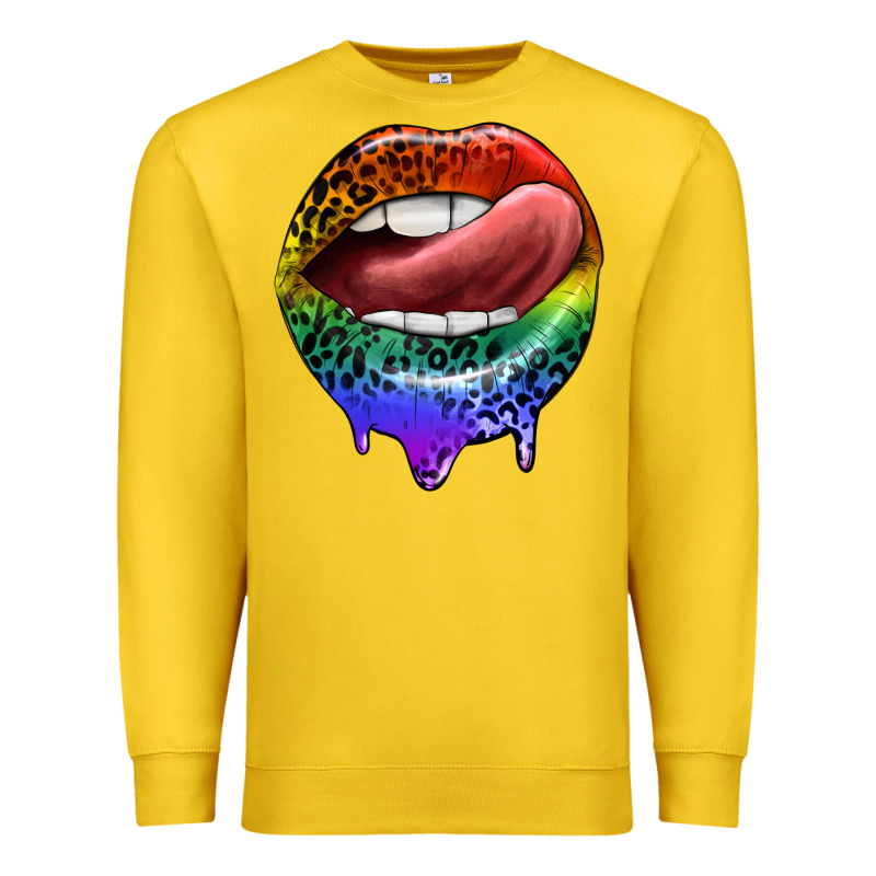 Rainbow Lips Pride Premium Sweatshirt by FaDigitalArtStudio | Teevron