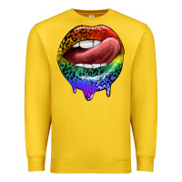 Lemon rainbow lips pride Premium Sweatshirt - FaDigitalArtStudio