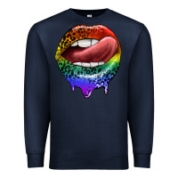 Navy rainbow lips pride Premium Sweatshirt - FaDigitalArtStudio