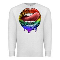 Oatmeal Heather rainbow lips pride Premium Sweatshirt - FaDigitalArtStudio