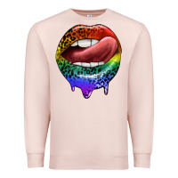 Pale Pink rainbow lips pride Premium Sweatshirt - FaDigitalArtStudio