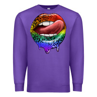 Purple rainbow lips pride Premium Sweatshirt - FaDigitalArtStudio