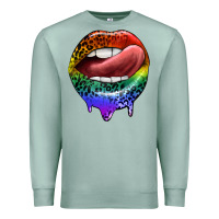 Seafoam rainbow lips pride Premium Sweatshirt - FaDigitalArtStudio