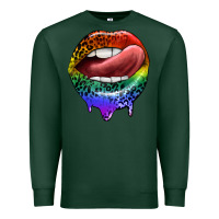Sports Green rainbow lips pride Premium Sweatshirt - FaDigitalArtStudio