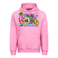 Fuchsia Pink spooky girl summer Urban Hoodie - CowhideDigitalArt