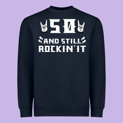 50 Birthday Rock Whitw Heavyweight Sweatshirt Designed By Bettercallsaul