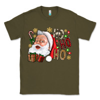 Army Green Santa Ho Ho Ho With Gift Box Classic Tee - BundleAndBundleShop