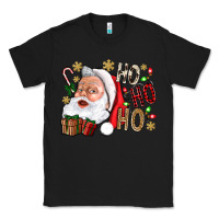Black Santa Ho Ho Ho With Gift Box Classic Tee - BundleAndBundleShop