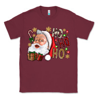 Burgundy Santa Ho Ho Ho With Gift Box Classic Tee - BundleAndBundleShop