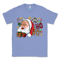 Colony Blue Santa Ho Ho Ho With Gift Box Classic Tee - BundleAndBundleShop