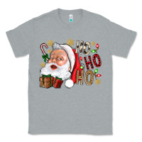 Heather Grey Santa Ho Ho Ho With Gift Box Classic Tee - BundleAndBundleShop