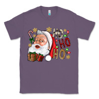 Lavender Santa Ho Ho Ho With Gift Box Classic Tee - BundleAndBundleShop