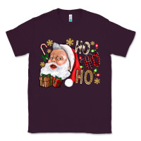 Plum Santa Ho Ho Ho With Gift Box Classic Tee - BundleAndBundleShop