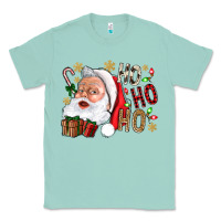 Seafoam Santa Ho Ho Ho With Gift Box Classic Tee - BundleAndBundleShop