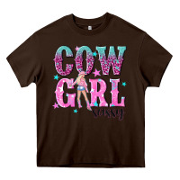 Chocolate Brown cowgirl sassy with pink cowgirl Heavy Core Tee - NancyCooperArtShop