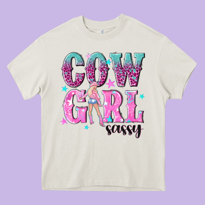 Cowgirl Sassy With Pink Cowgirl Heavy Core Tee Designed By Nancycooperartshop