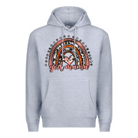 Heather Grey girl mama western leopard rainbow Premium Hoodie - JahusDesignShop