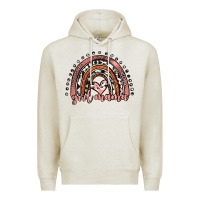 Oatmeal Heather girl mama western leopard rainbow Premium Hoodie - JahusDesignShop