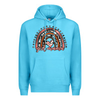 Ocean Blue girl mama western leopard rainbow Premium Hoodie - JahusDesignShop