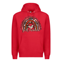 Red girl mama western leopard rainbow Premium Hoodie - JahusDesignShop