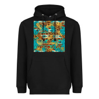 Black western aztec leopard glitter seamless pattern Heavyweight Hoodie - FaDigitalArtStudio