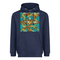 Navy western aztec leopard glitter seamless pattern Heavyweight Hoodie - FaDigitalArtStudio