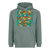 Sage western aztec leopard glitter seamless pattern Heavyweight Hoodie - FaDigitalArtStudio