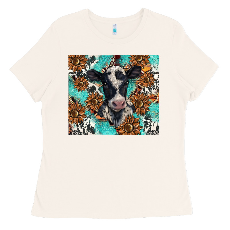 Western Black And White Cow Ladies Tee by BarkalooDesign | Teevron