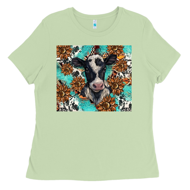 Western Black And White Cow Ladies Tee by BarkalooDesign | Teevron