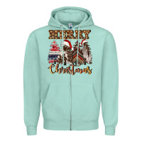 Seafoam merry christmas trees Zipper Hoodie - CowGirlArtShop