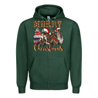 Sports Green merry christmas trees Zipper Hoodie - CowGirlArtShop