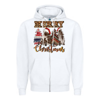 White merry christmas trees Zipper Hoodie - CowGirlArtShop