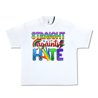 White Straight Againts Hate Urban Heavy Tee - BundleAndBundleShop