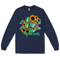 Navy Aquarius Zodiac Long Sleeve Tee - Bettercallsaul