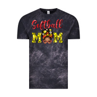 Cloud Black Softball Mom And Afro Messy Bun Mom Vintage Tee - BundleAndBundleShop
