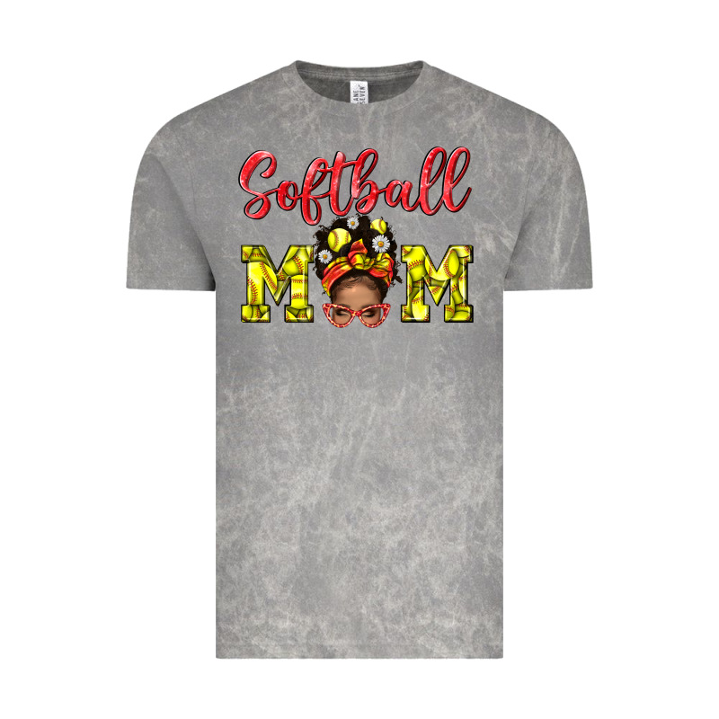 Softball Mom And Afro Messy Bun Mom Vintage Tee by BundleAndBundleShop | Teevron