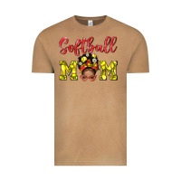 Vintage Camel Softball Mom And Afro Messy Bun Mom Vintage Tee - BundleAndBundleShop