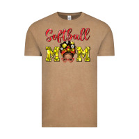Vintage Coffee Softball Mom And Afro Messy Bun Mom Vintage Tee - BundleAndBundleShop